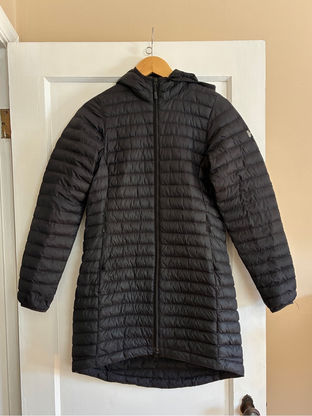 Helly Hansen Black Quilted Hooded Puffer Coat Small